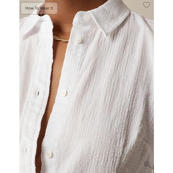NWT J. Crew Slim-Fit Button-Up In Cotton Gauze White 6 *Flaw - Picture 3 of 12